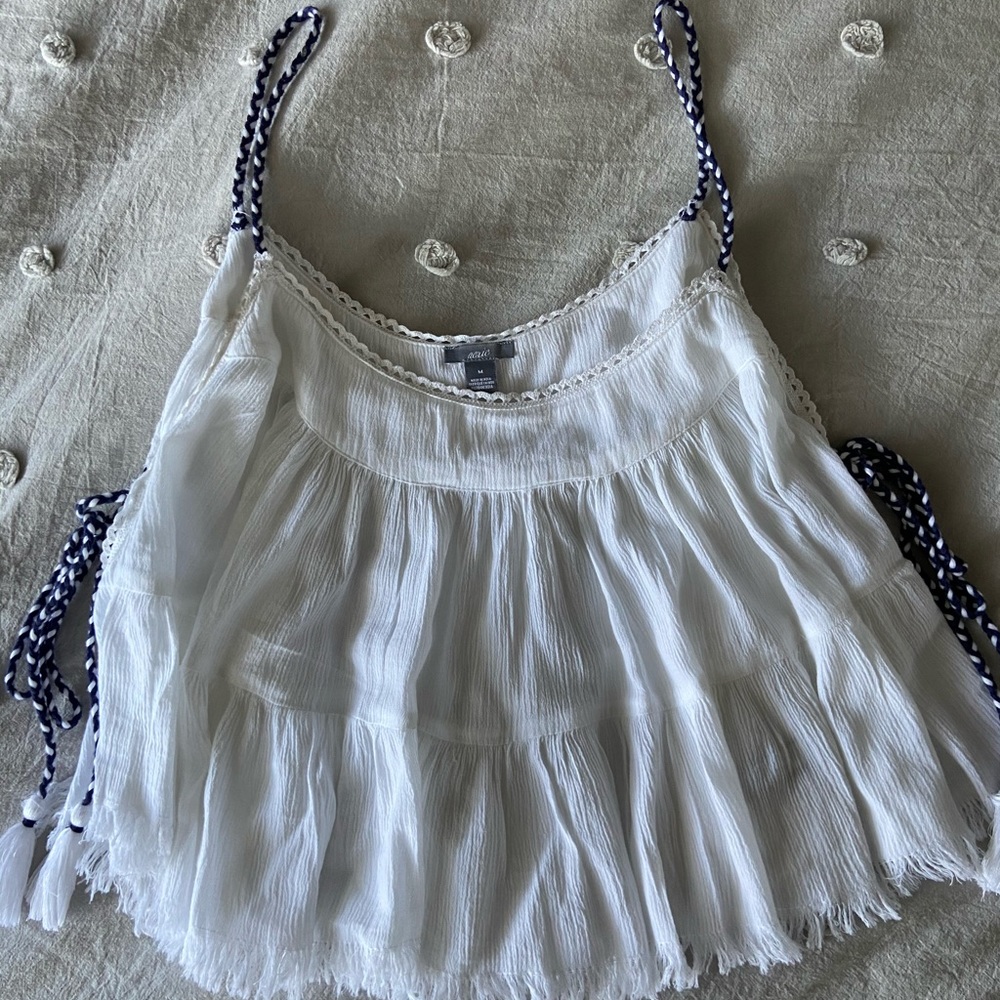 Aerie White Beachy Tank Top